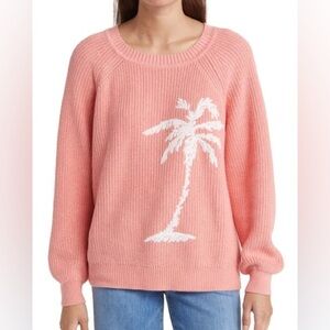 Tommy Bahama Breezy Palm Cotton Crewneck Pullover Coral Heather Size M